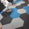Pisos Emborrachado Sextavo Azul e preto Piso Sextavado